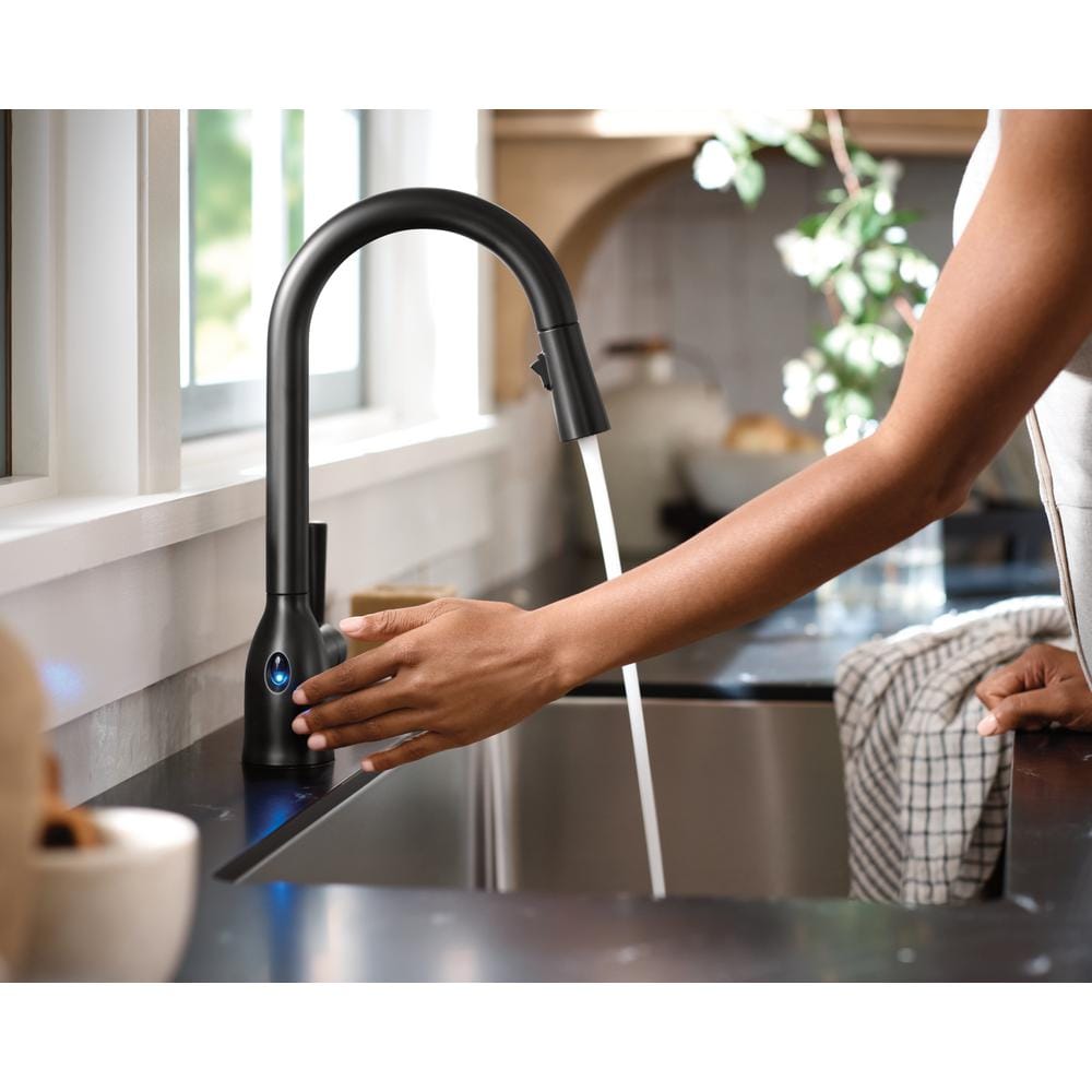 Adler Matte Black Touchless Pull-Down Kitchen Faucet