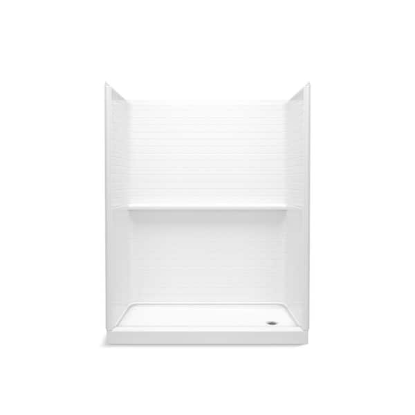 Traverse 60 in. x 30 in. x 72.25 in. Single Threshold Right-Hand Shower Base with Shower Walls in White