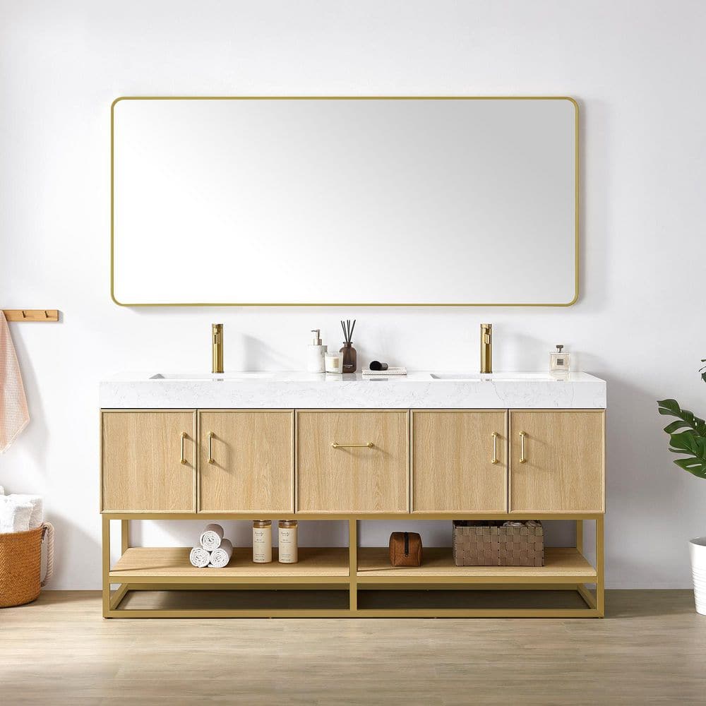 ROSWELL Vittoria 72 in.W x 22 in.D x 34 in.H Double Sink Bath