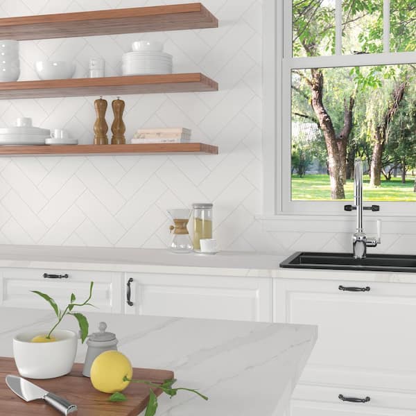 White Matte Ceramic Subway Wall Tile 4x12