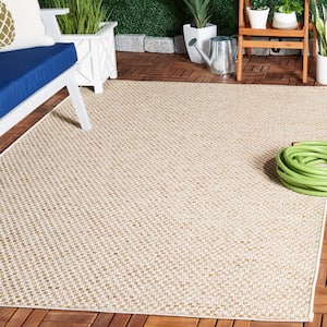 Sisal All-Weather Natural/Ivory 4 ft. x 6 ft. Solid Woven Indoor/Outdoor Area Rug