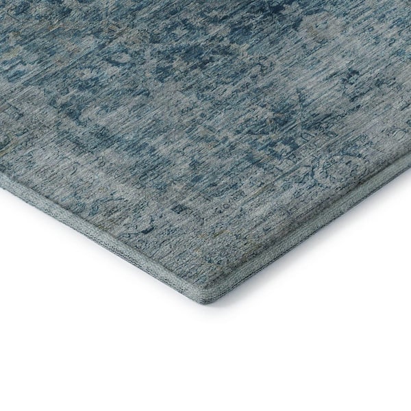 Mayfield Premium Machine Washable Abstract AMF1773 Blue 9 ft. x 12 ft. Area Rug