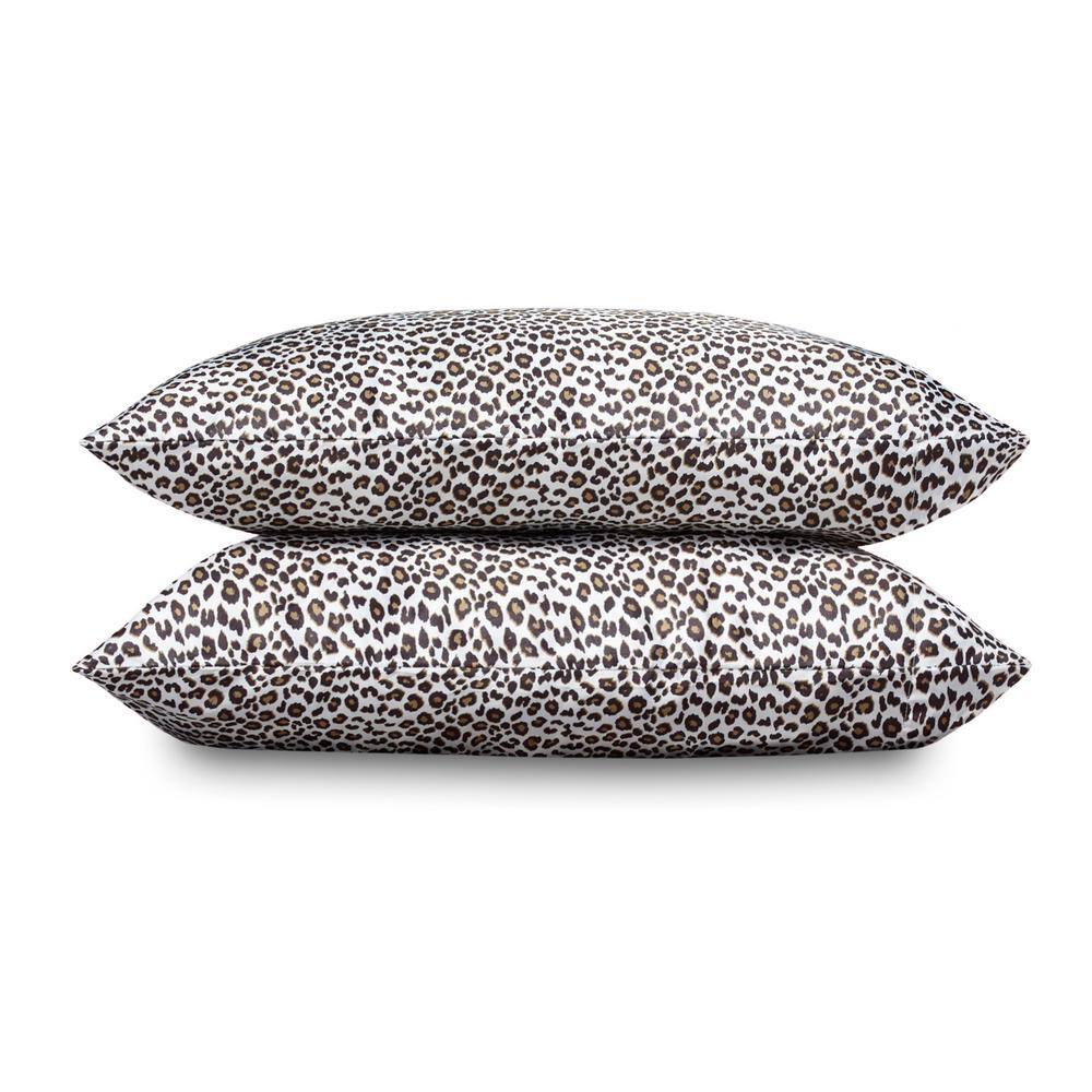 Queen Leopard Print Satin Microfiber Bedding Set