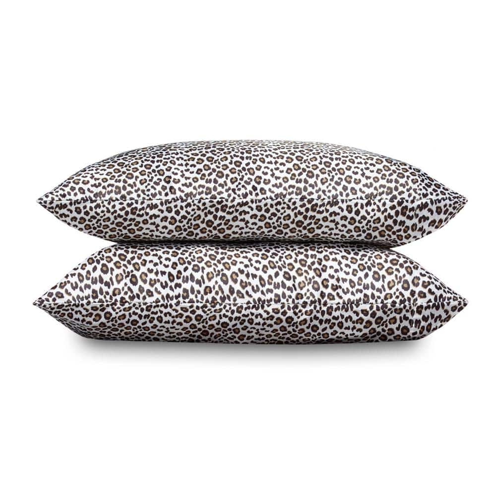 King Leopard Print Satin Polyester Sheet Set