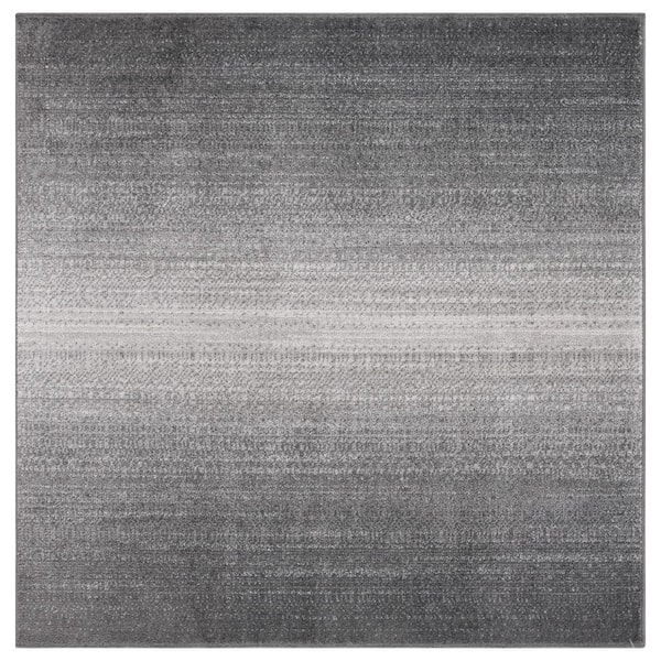 Adirondack 6 ft. x 6 ft. Dark Gray/Light Gray Gradient Transitional square Area Rug