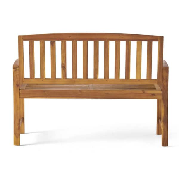 Unbranded A Modular Acacia Bench With Teak Finish, Suitable For Outdoor Use