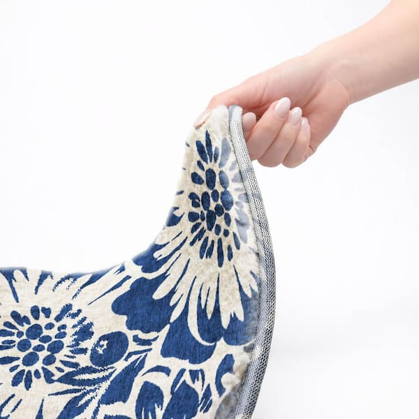 Dream Shag Premium Machine Washable Abstract ADS551 Navy 5 ft. x 7 ft. 6 in. Area Rug