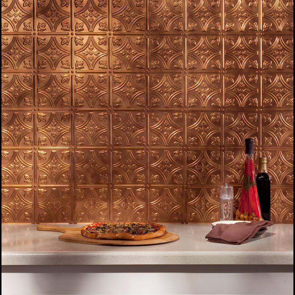 Antique Bronze Vinyl Decorative Backsplash Panels Kit