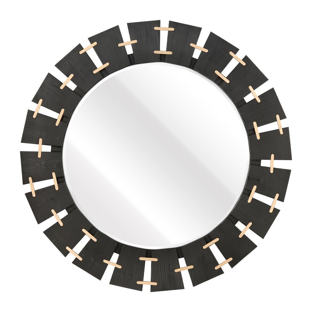Durango 50.5 in. W x 50.5 in. H Wood Black Wall Mirror