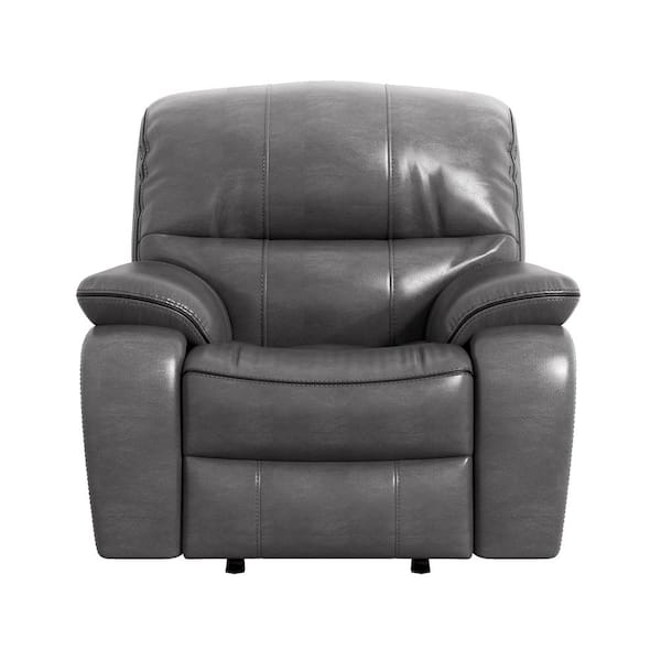 EVERGLADE HOME Slater Gray Faux Leather Arm Chair