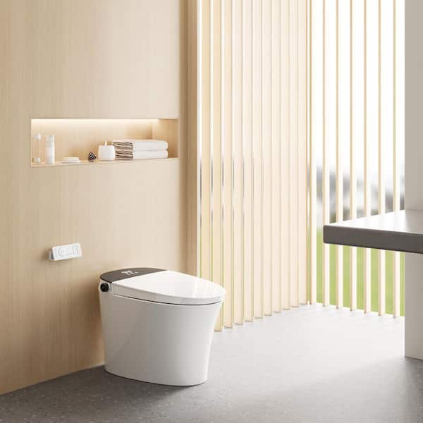 Power-Saving Elongated Smart Bidet Toilet 1.11 GPF in White with Tank, Auto Flush, Instant Warm Water and Heated Seat