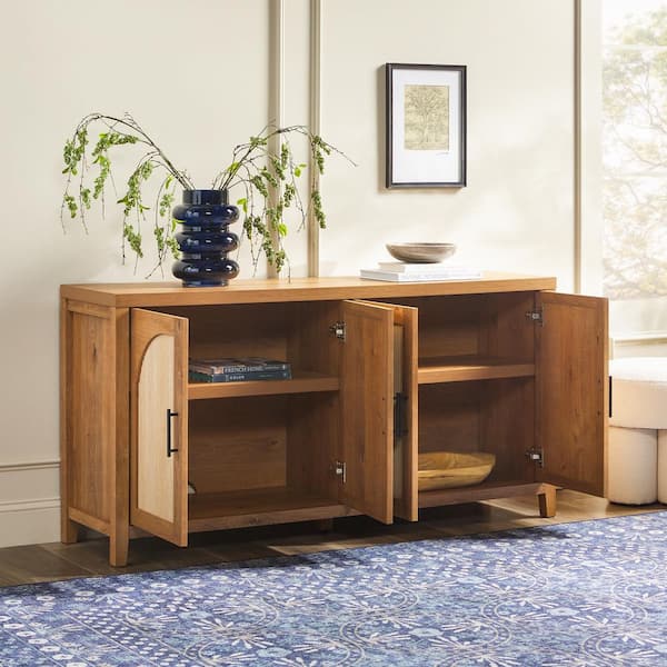 Walker Edison Furniture Company Modern English Oak MDF 60 in