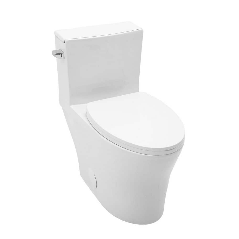 12 in. 1-Piece 1.28 GPF High-Efficiency Elongated Comfort-Height Toilet in White Seat Included price history on PriceWatchPro