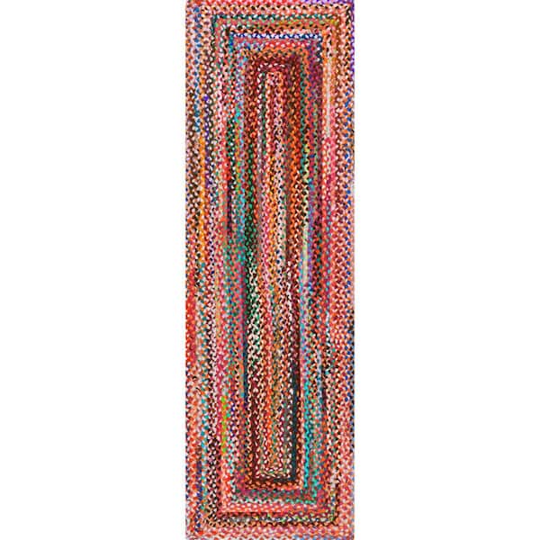 nuLOOM Tammara Colorful Braided Multi 3 ft. x 10 ft. Runner Rug
