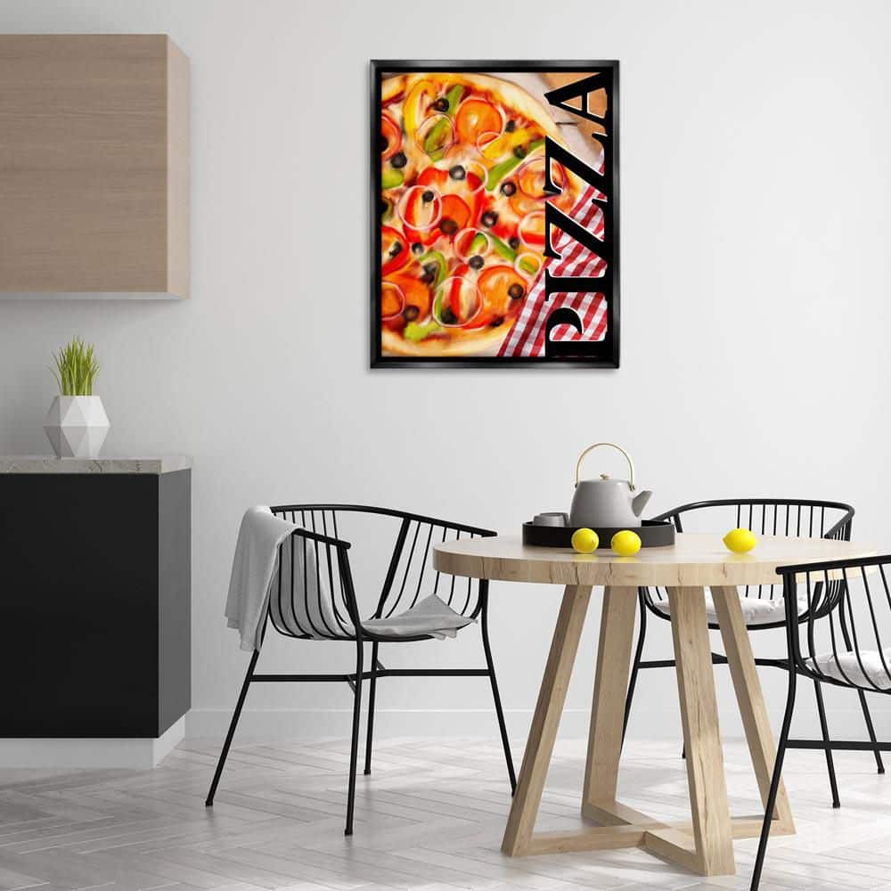 Gourmet Traditional Pizza by Kim Allen Black Floater Frame Food Graphic Art Print 31 in. x 25 in. price history on PriceWatchPro