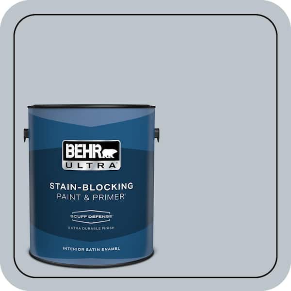 BEHR ULTRA 1 gal. #N490-2 Icicles Extra Durable Satin Enamel Interior Paint & Primer