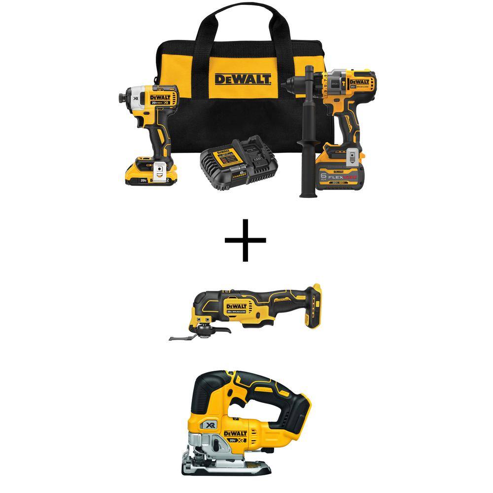 DEWALT 20V MAX Cordless Brushless Hammer Drill/Driver Combo Kit, Atomic