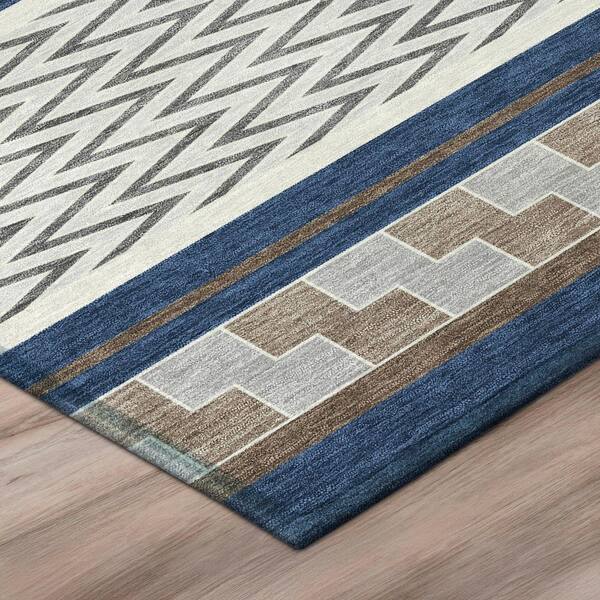Chantille Machine Washable Indoor/Outdoor Abstract ACN2994 Navy 10 ft. x 14 ft. Area Rug