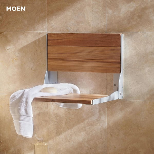 Fold Down Teak Shower Chair