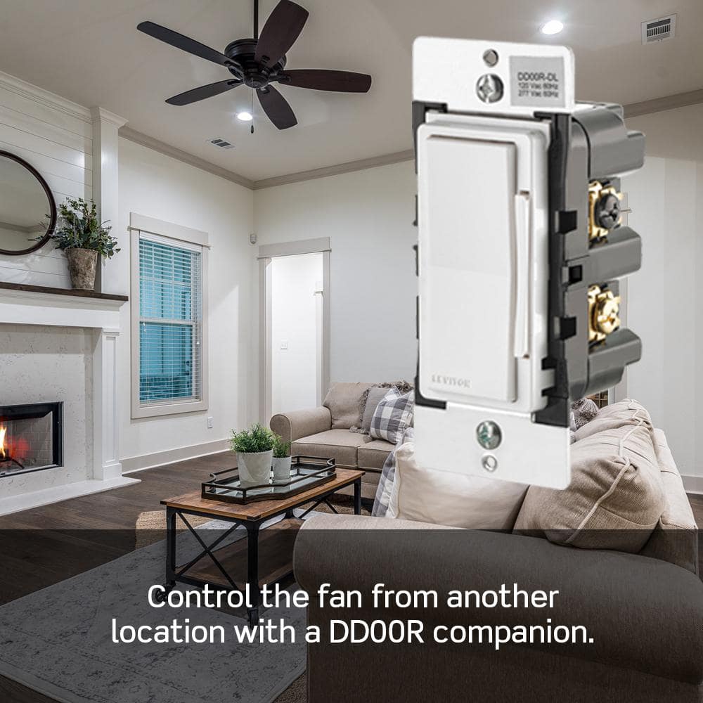 Matte White Smart 4-Speed Fan Controller with Z-Wave