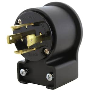 NEMA L15-30P 3-Phase 30 Amp 250-Volt Elbow 4-Prong Locking Male Plug with UL, C-UL Approval