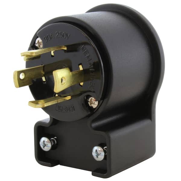 AC WORKS NEMA L15-30P 3-Phase 30 Amp 250-Volt Elbow 4-Prong Locking Male Plug with UL, C-UL Approval