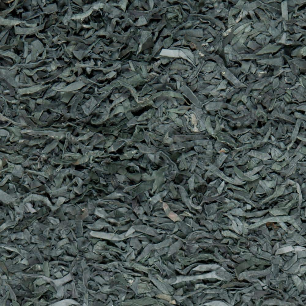 Hand-Knotted Gray Leather Shag 8' x 10' Cotton-Weave Area Rug