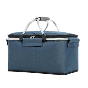 20 qt. Large Insulated Foldable Soft-Side Cooler Bag for Camping, Picnic, Travel in Blue