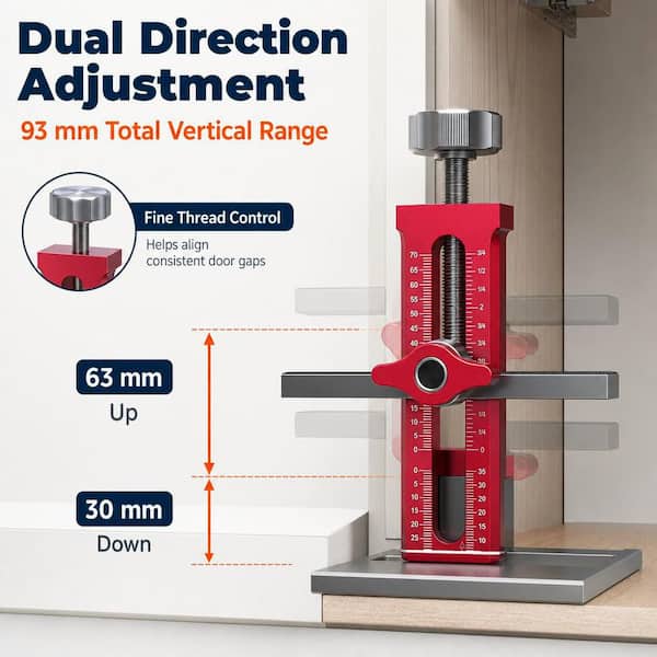 Numhew 3-in-1 Cabinet Door Mounting Jig with Support Base