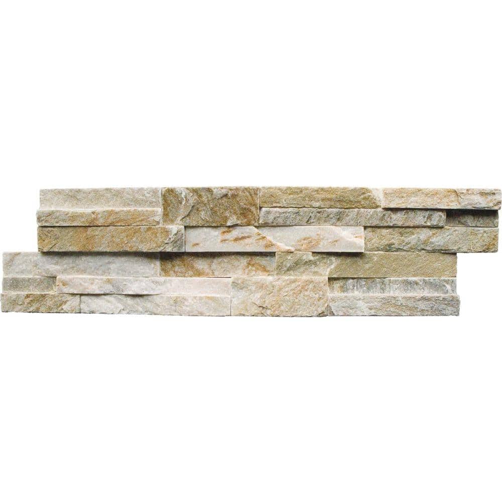 MSI Golden Harvest Ledger 6 in. x 24 in. Natural Quartzite Wall