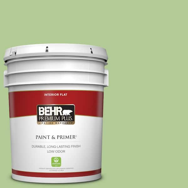 BEHR PREMIUM PLUS 5 gal. #430D-4 Garden Spot Flat Low Odor Interior Paint & Primer