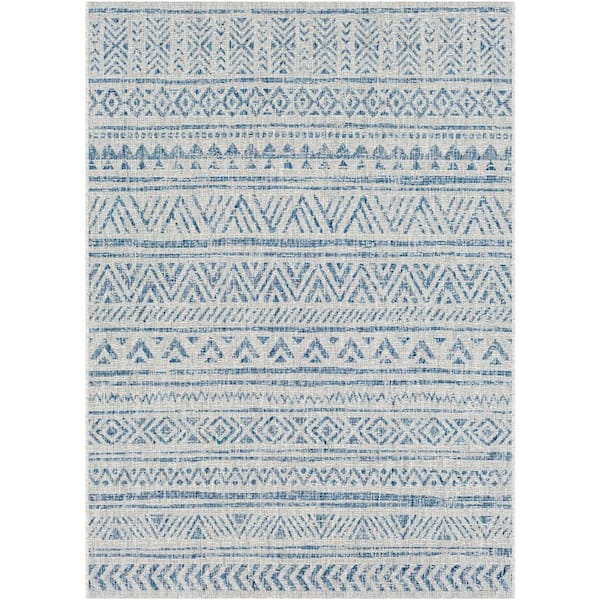 Eartha Blue 5 ft. x 8 ft. Indoor/Outdoor Patio Area Rug