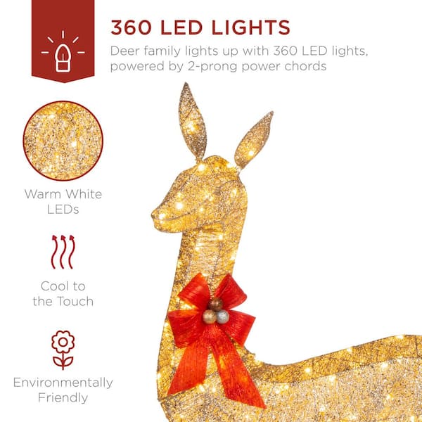 nyse slange Åre Reviews for Best Choice Products 60 in. LED Metal Deer Family Christmas  Yard Decoration - The Home Depot