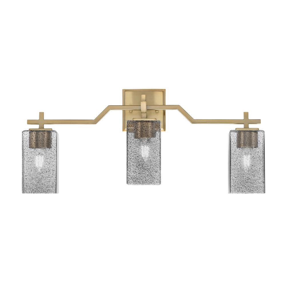 Bridgewater 24.75 in. 3 Light Vanity Light New Age Brass 3.5 in. Square Smo