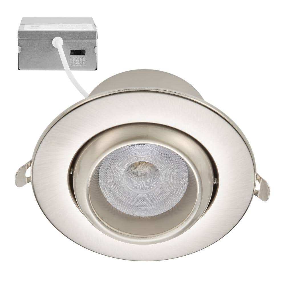 "4"" 5 CCT Adjustable LED Slim Gimbal Downlight, Brushed Nickel Trim, 900 Lumens, Color Selectable 2700K-5000K, 30° Tilt" price history on PriceWatchPro