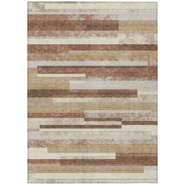 Chantille Machine Washable Indoor/Outdoor Abstract ACN3166 Rust 8 ft. x 10 ft. Area Rug