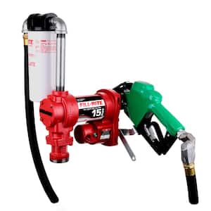 12-Volt 15 GPM 1/4 HP Fuel Transfer Pump (Filter with Swivel Package)