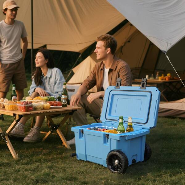futhork Light Blue 55 qt. Portable Chest Cooler, Leak-Proof