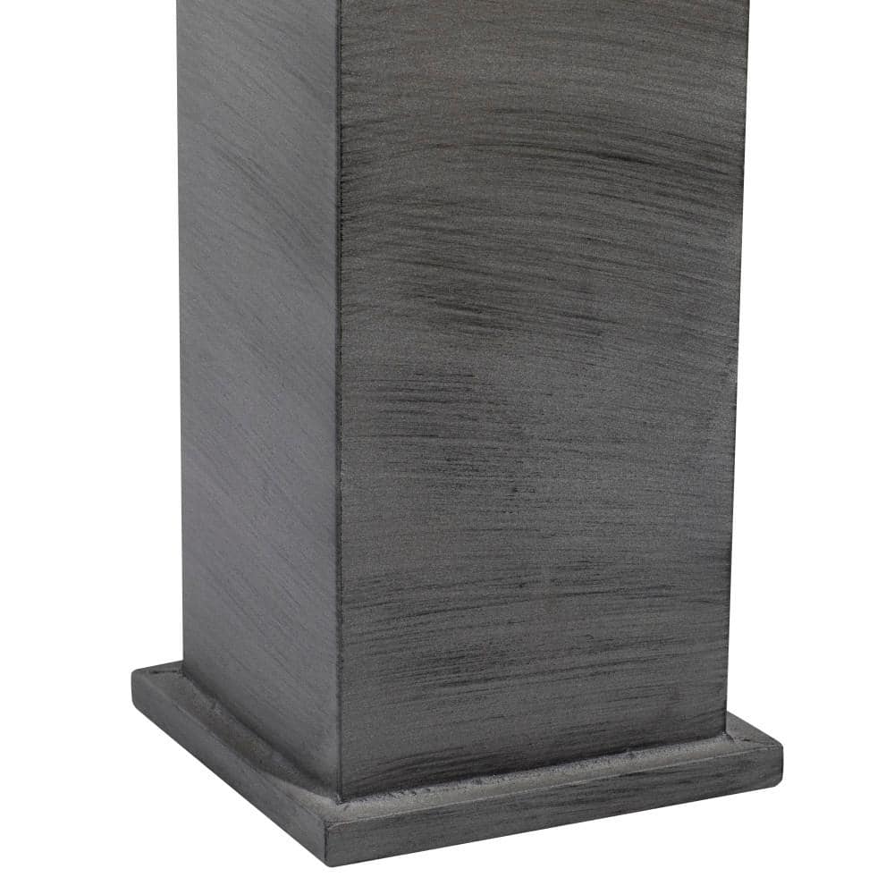Extra Large Gray Metal Pedestal Planter Set for Indoor/Outdoor Use