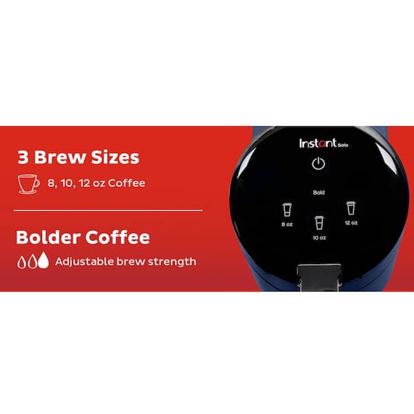 INSTANT 40 oz. Solo Single Cup Navy Drip Coffee Maker with Water