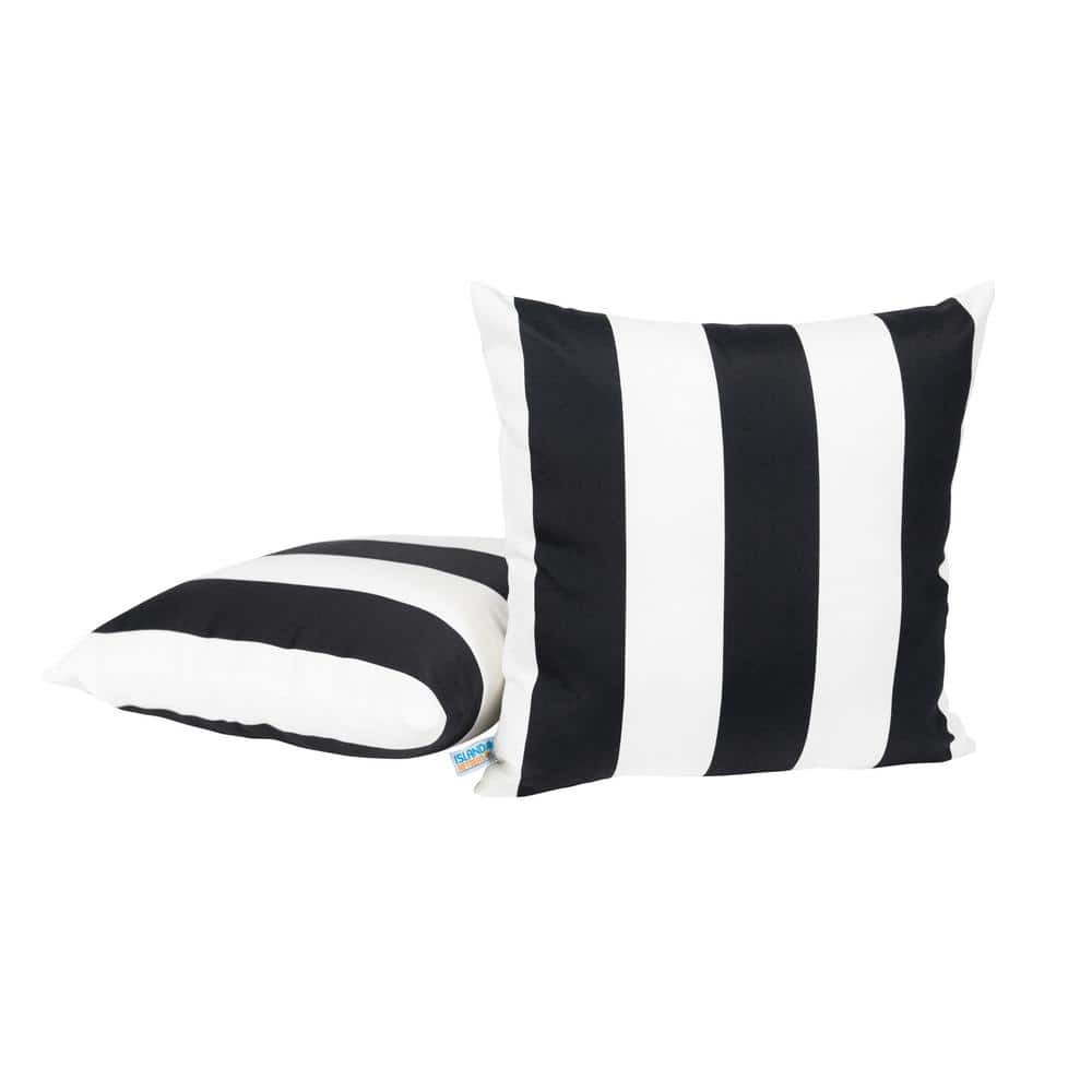 Slate Gray All-Weather Square Outdoor Throw Pillow Set