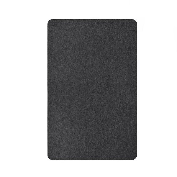 Angel Sar 55 in. x 35 in. Anti-Slip Protector Floor Mat, Chair Mat for Hardwood Tile Floor (Black)