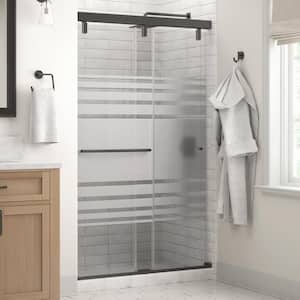 Mod 48 in. x 71-1/2 in. Soft-Close Frameless Sliding Shower Door in Bronze with 1/4 in. Tempered Transition Glass
