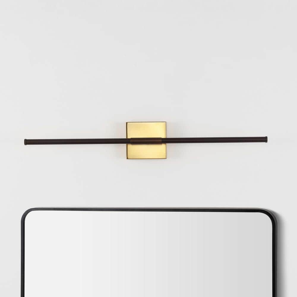 Oil Rubbed Bronze and Brass Gold Dimmable LED Wall Sconce