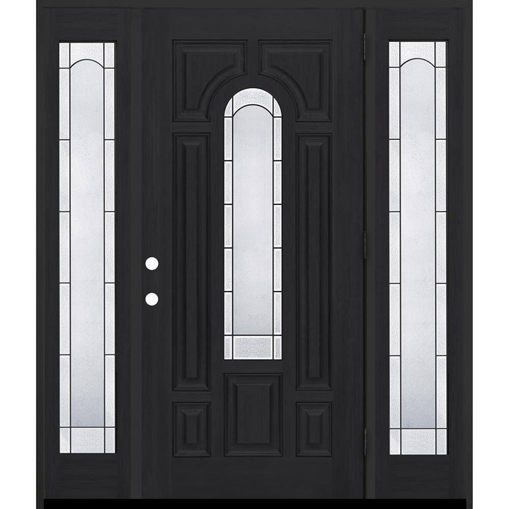 Regency 64 in. x 80 in. CenterLite Empire Glass LHOS Onyx Mahogany Fiberglass Prehung Front Door w/12in.-Full SLs 4-9/16 price history on PriceWatchPro