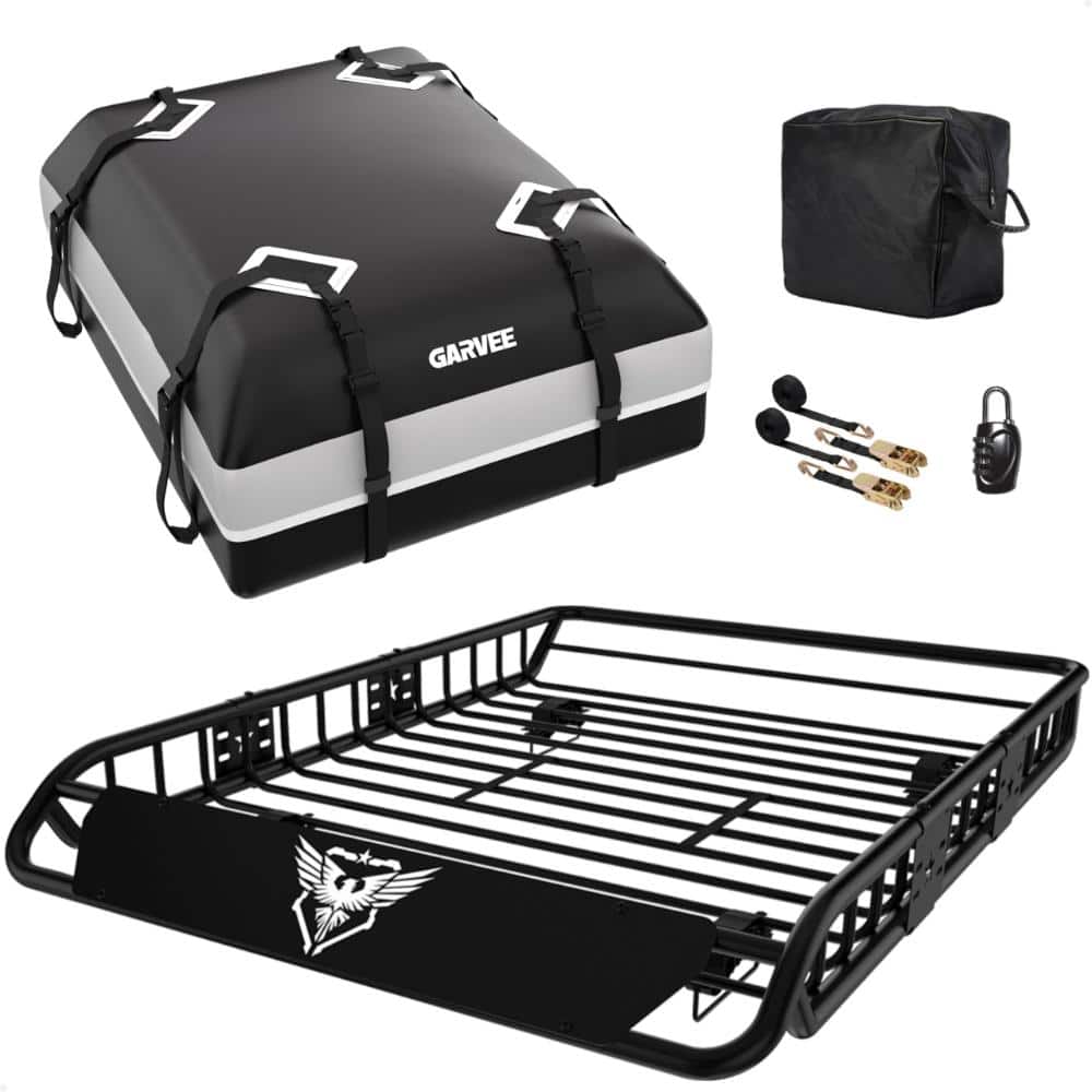 54 x 39 in Steel All-purpose 200 lbs Roof Rack Basket Cargo Carrier with 15 cu ft Waterproof Cargo Bag price history on PriceWatchPro