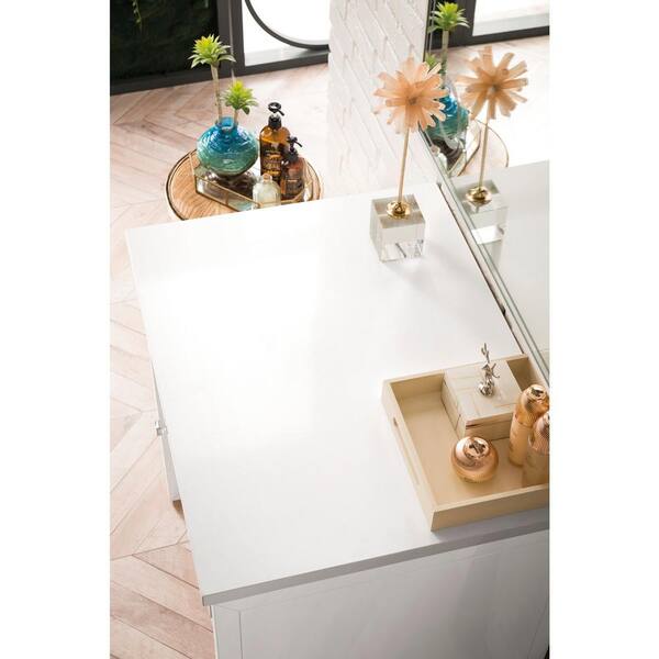 James Martin Vanities Addison 15-in x 33.3-in x 15-in Glossy White Soft Close Bathroom Wall Cabinet
