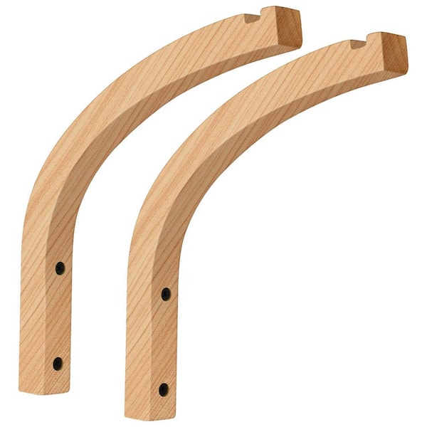 Wooden Wall Mounted Hanging Plant Hooks 8 in. Multi-Purpose Indoor Outdoor Decoration 2-Pack