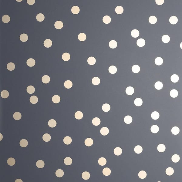 Arthouse Priscella Charcoal Black Polka Dot Wallpaper Sample