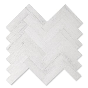 Herringbone Gray Wood 12 in. x 12 in. PVC Peel and Stick Backsplash Wall Tile (10 sq.ft./10-Sheets)